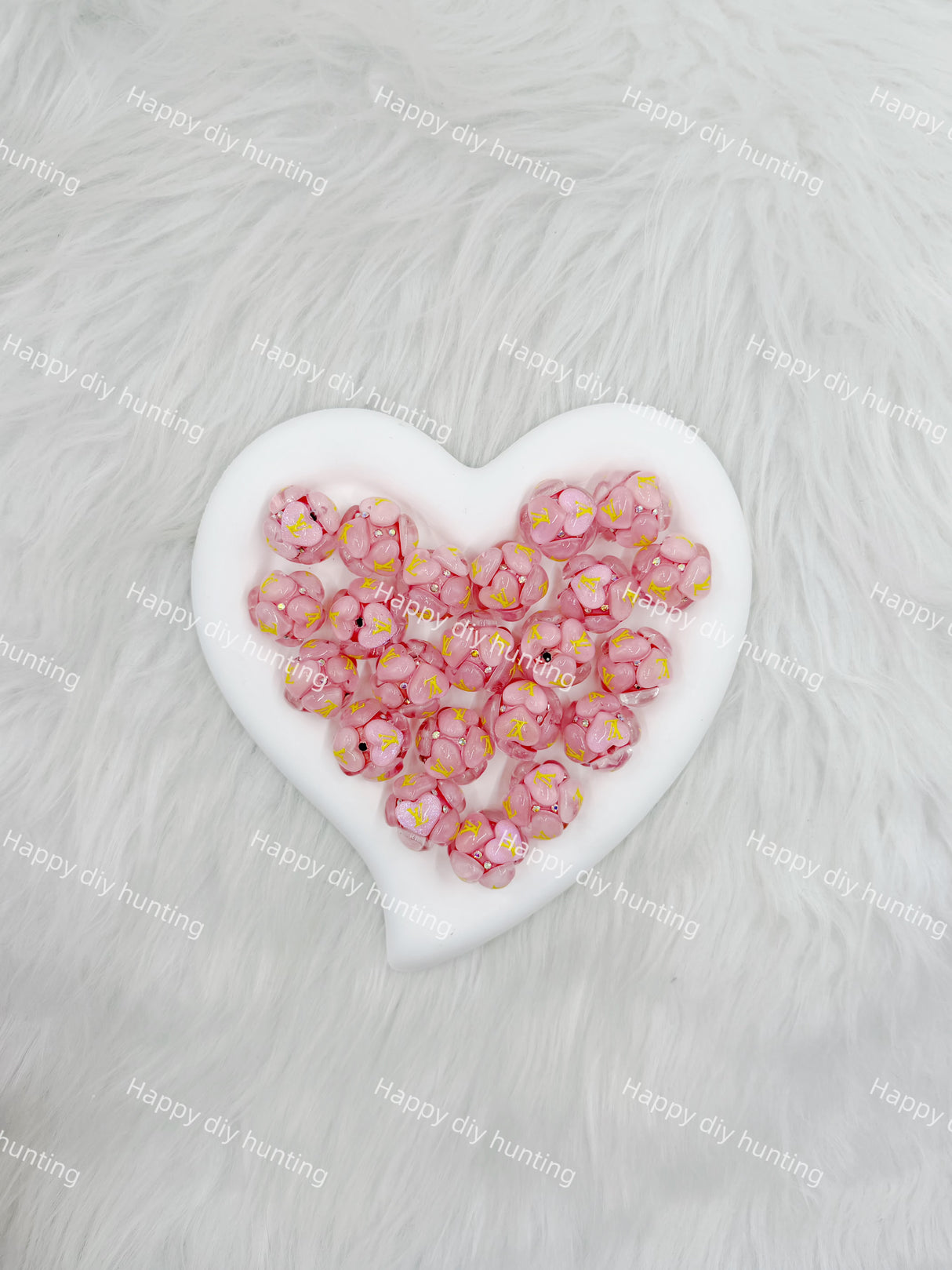 Pink L*V Designer Beads DB-010