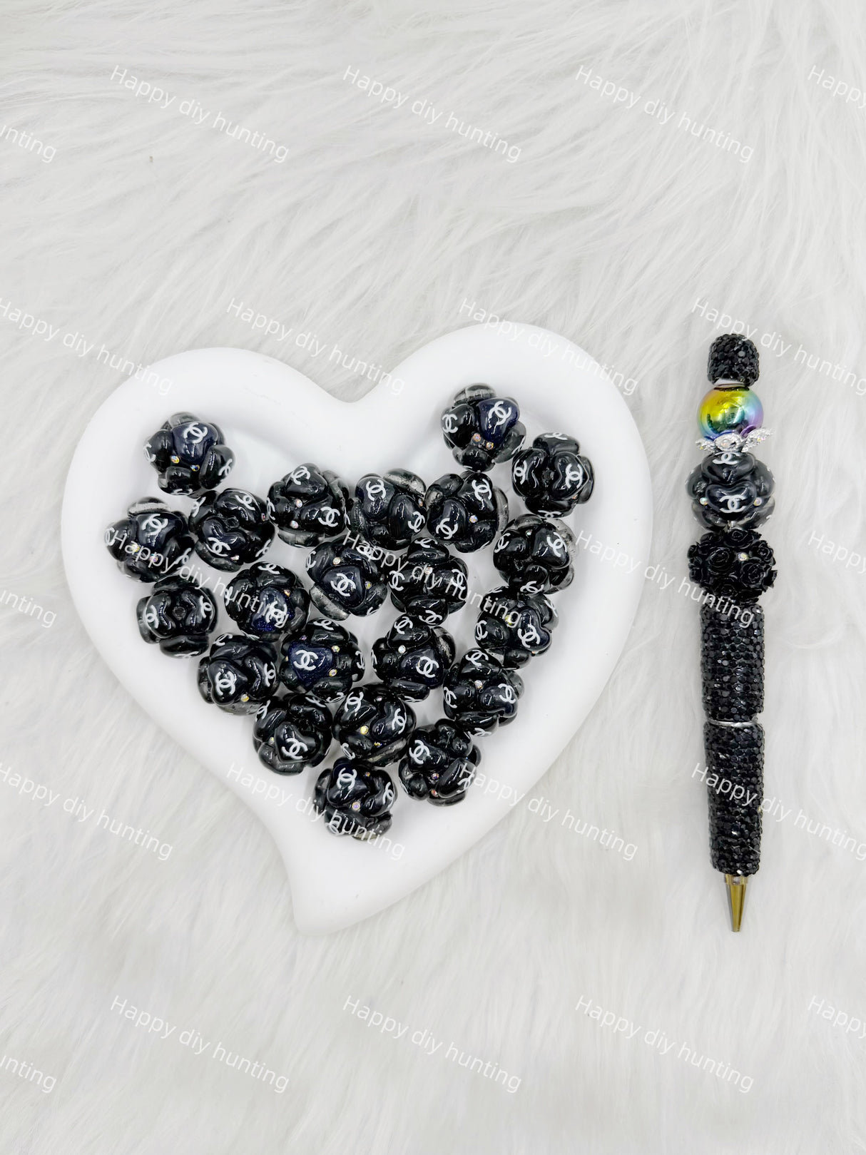 Black CC Designer Beads DB-027