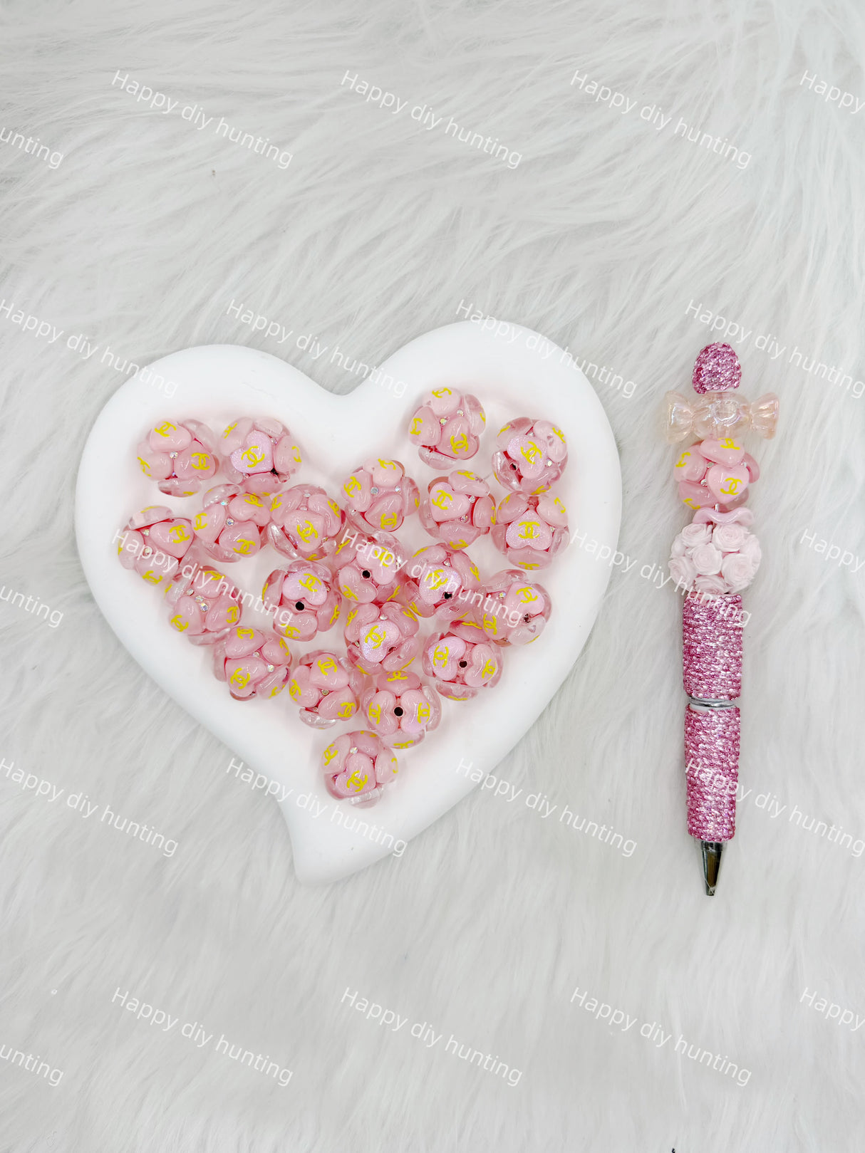 Pink Fancy CC Designer Beads DB-028