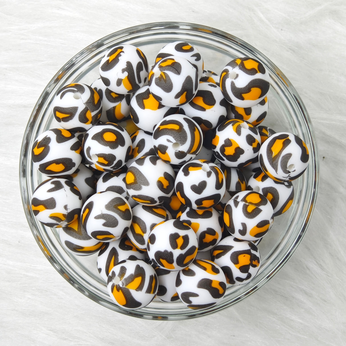 15mm yellow leopard Printed Silicone