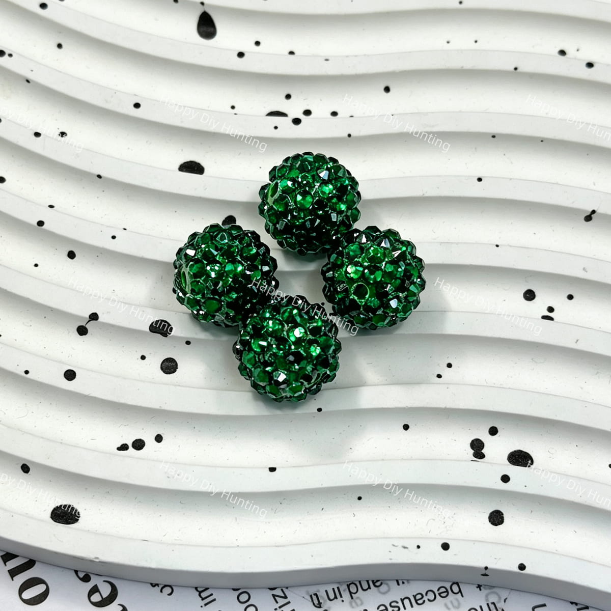 16mm Emerald Green Bling Sparkling Rhinestones Beads for DIY Beadable Pens & Jewelry
