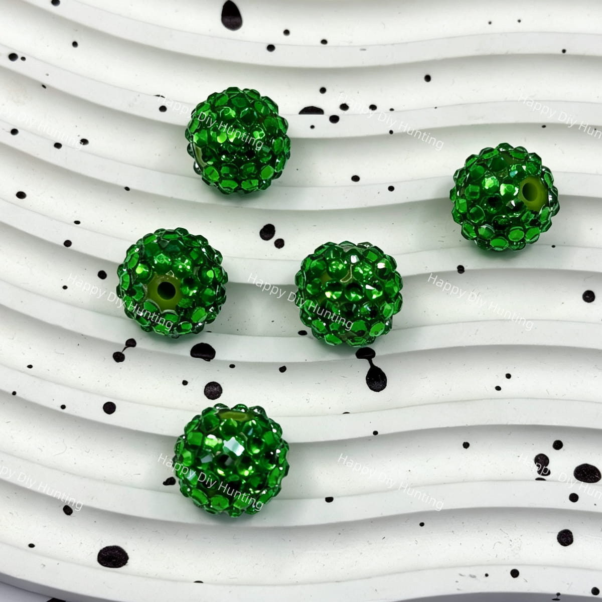 16mm Emerald Green Bling Sparkling Rhinestones Beads for DIY Beadable Pens & Jewelry
