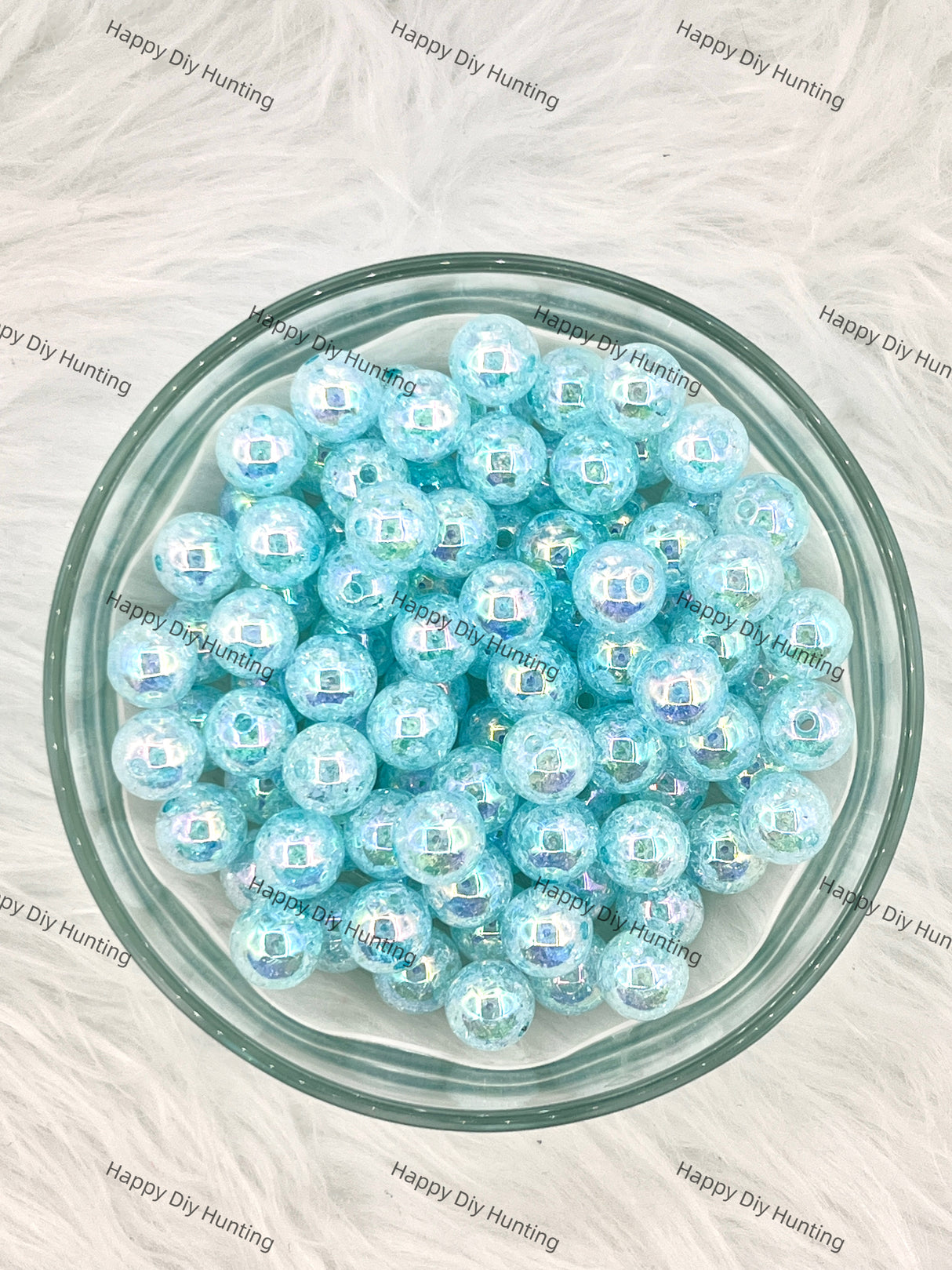 16mm Blue Shinny Round Acrylic Crackle Beads Wholesale