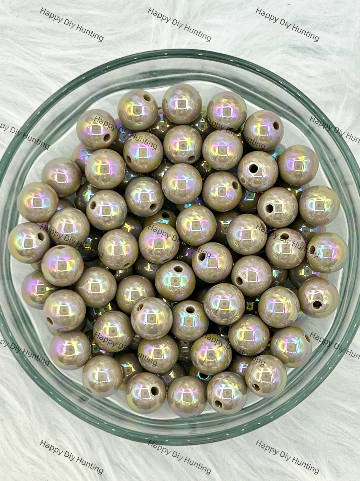 16mm Brown Solid Color Round Acrylic Beads