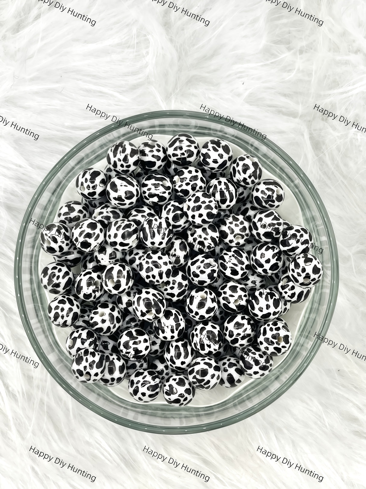 16mm Cow Print Round Acrylic Beads Wholesale