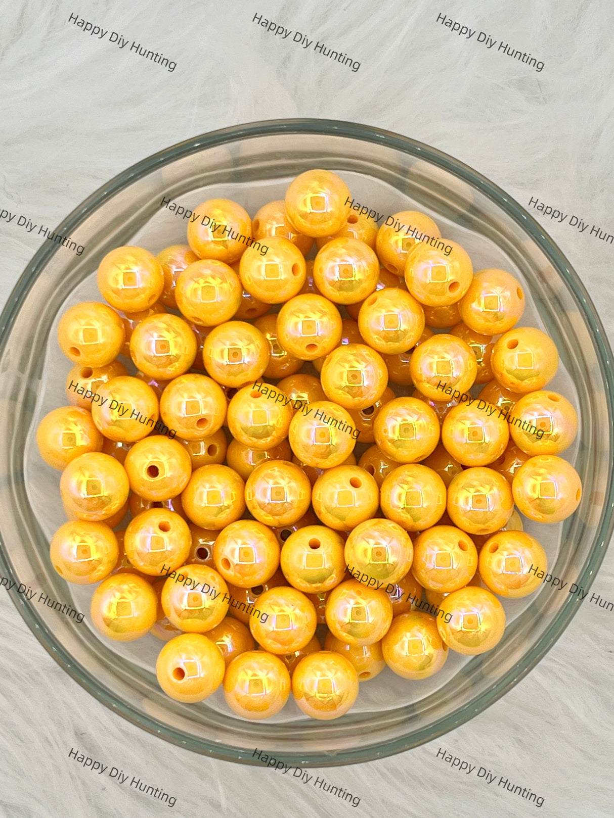 16mm Gold Solid Color Round Acrylic Beads