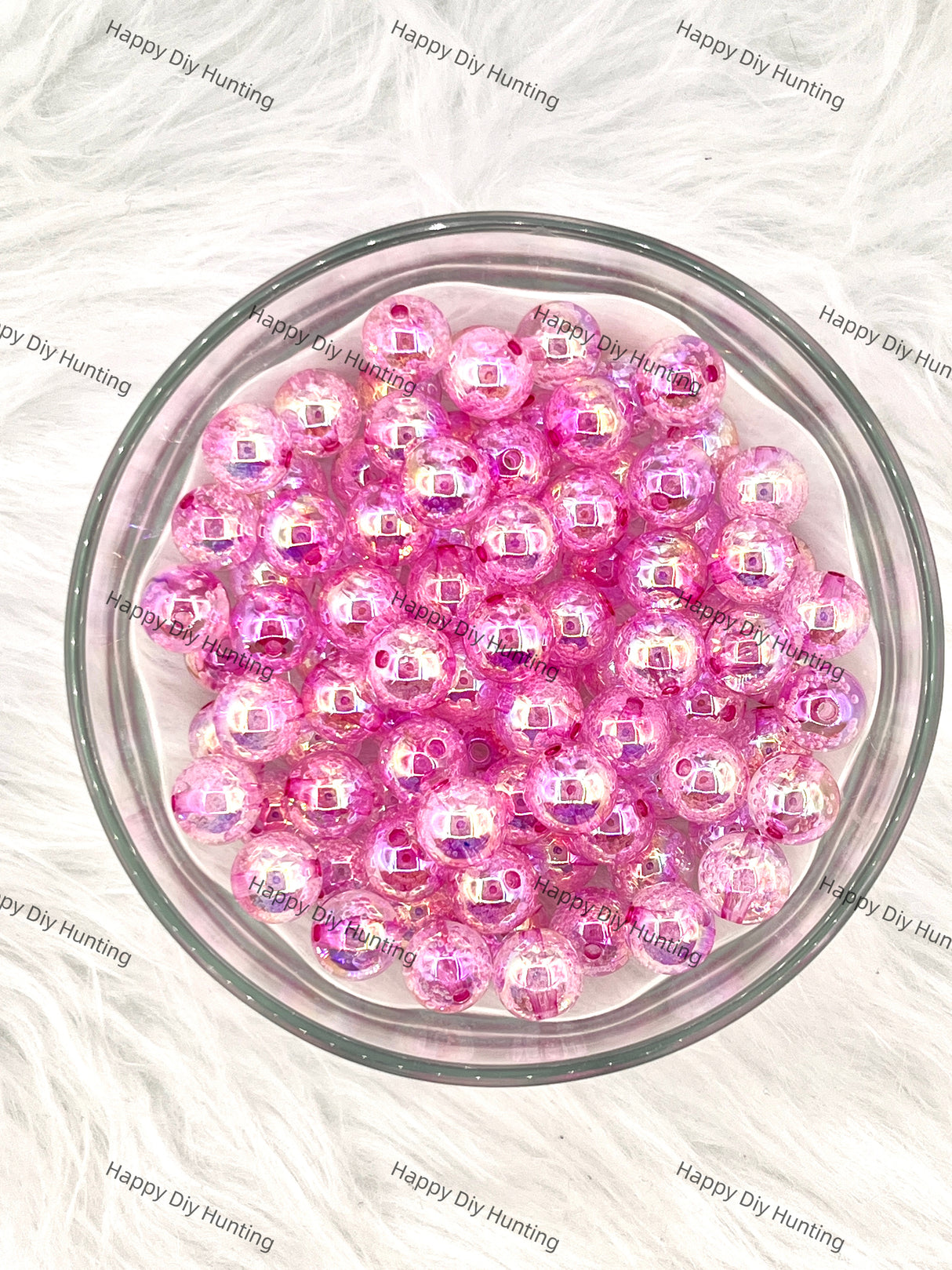 16mm Hot Pink Round Acrylic Beads with Air Bubble Wholesale