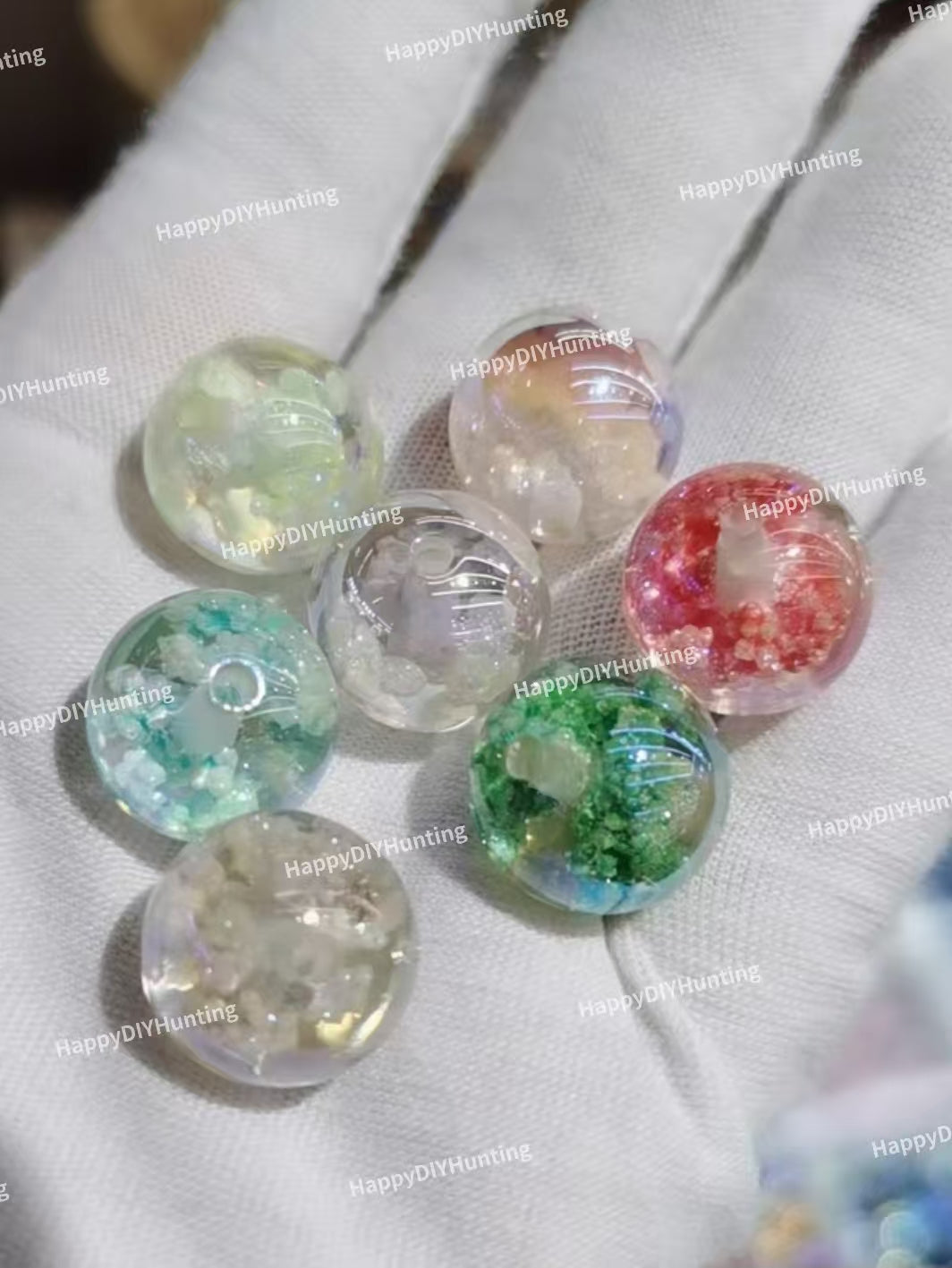 16mm,Luminous Cloudy Round Beads, mixed color