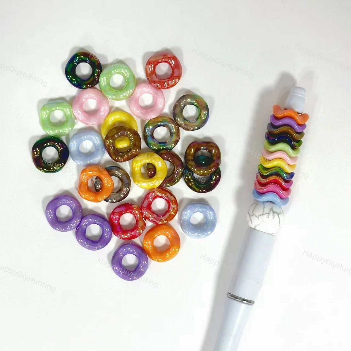 16mm Multi Color Solid Color Wavey Spacer