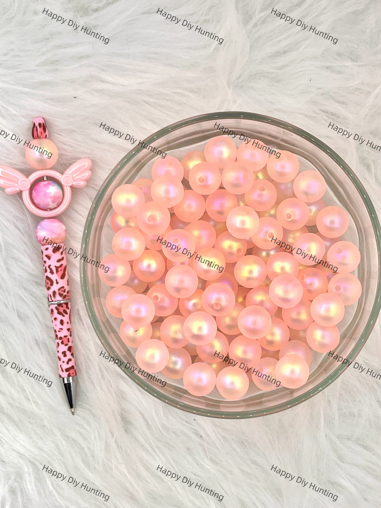 16mm Orange UV Finish Frosted Matte Cat Eye Round Acrylic Beads