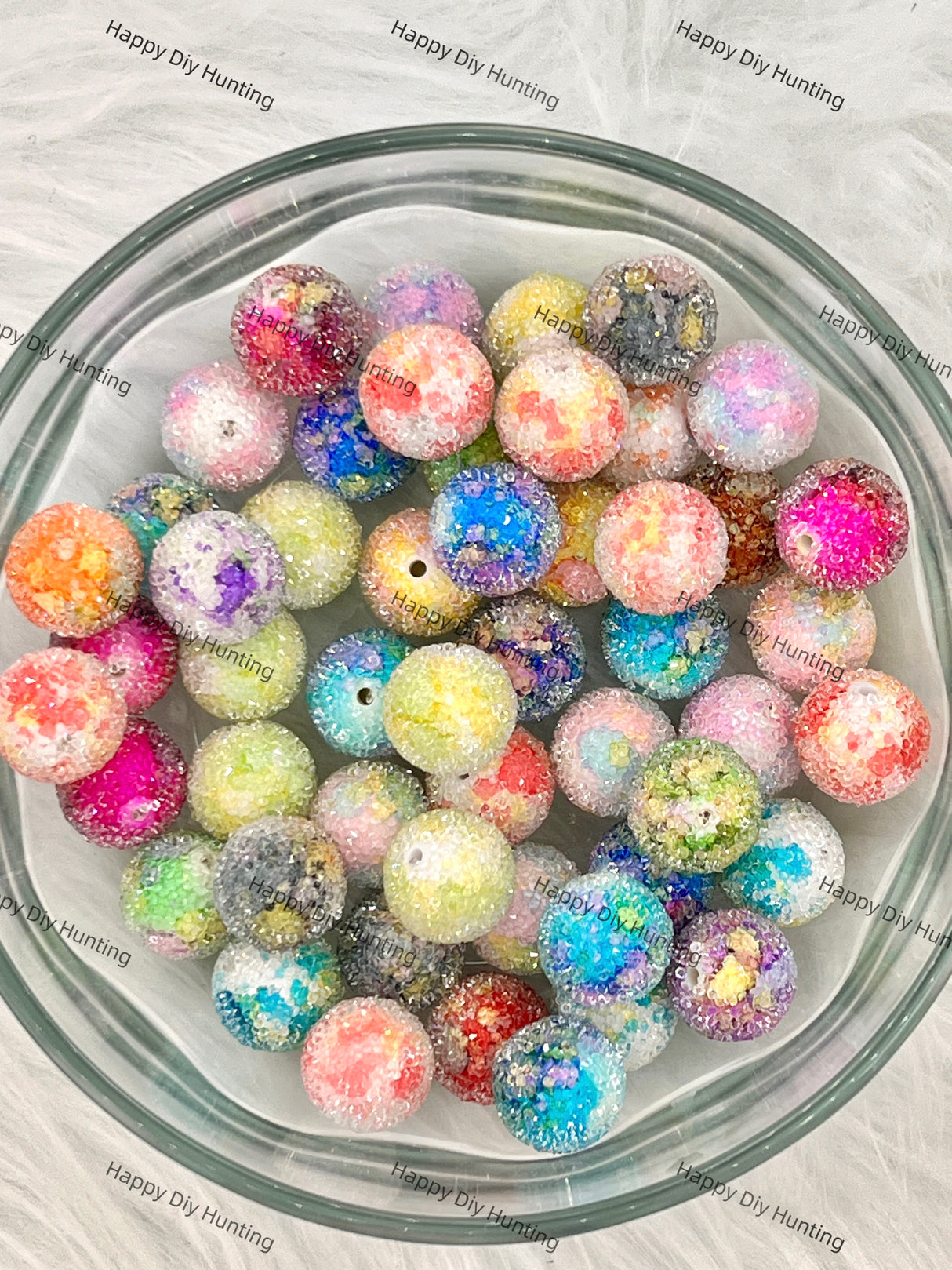 16mm Printed Round Sugar Beads,Mixed Color