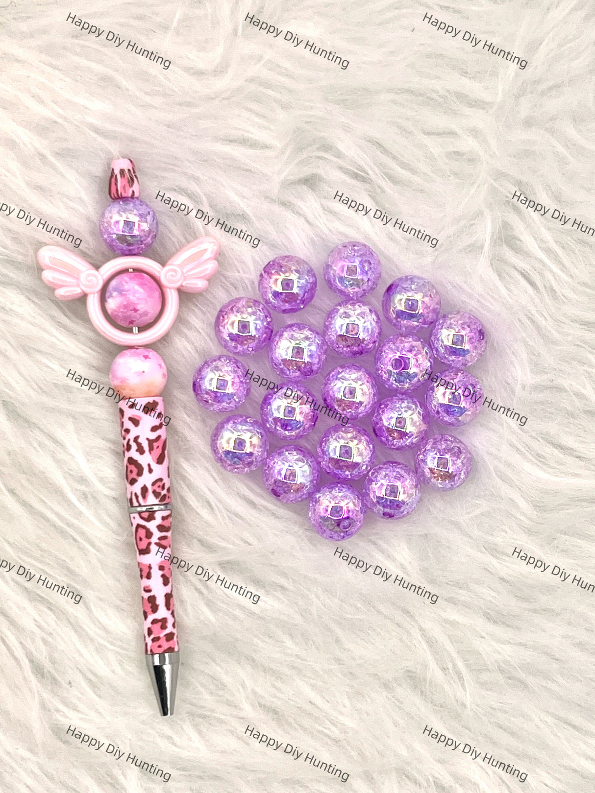 16mm Purple Shinny Round Acrylic Crackle Beads Wholesale