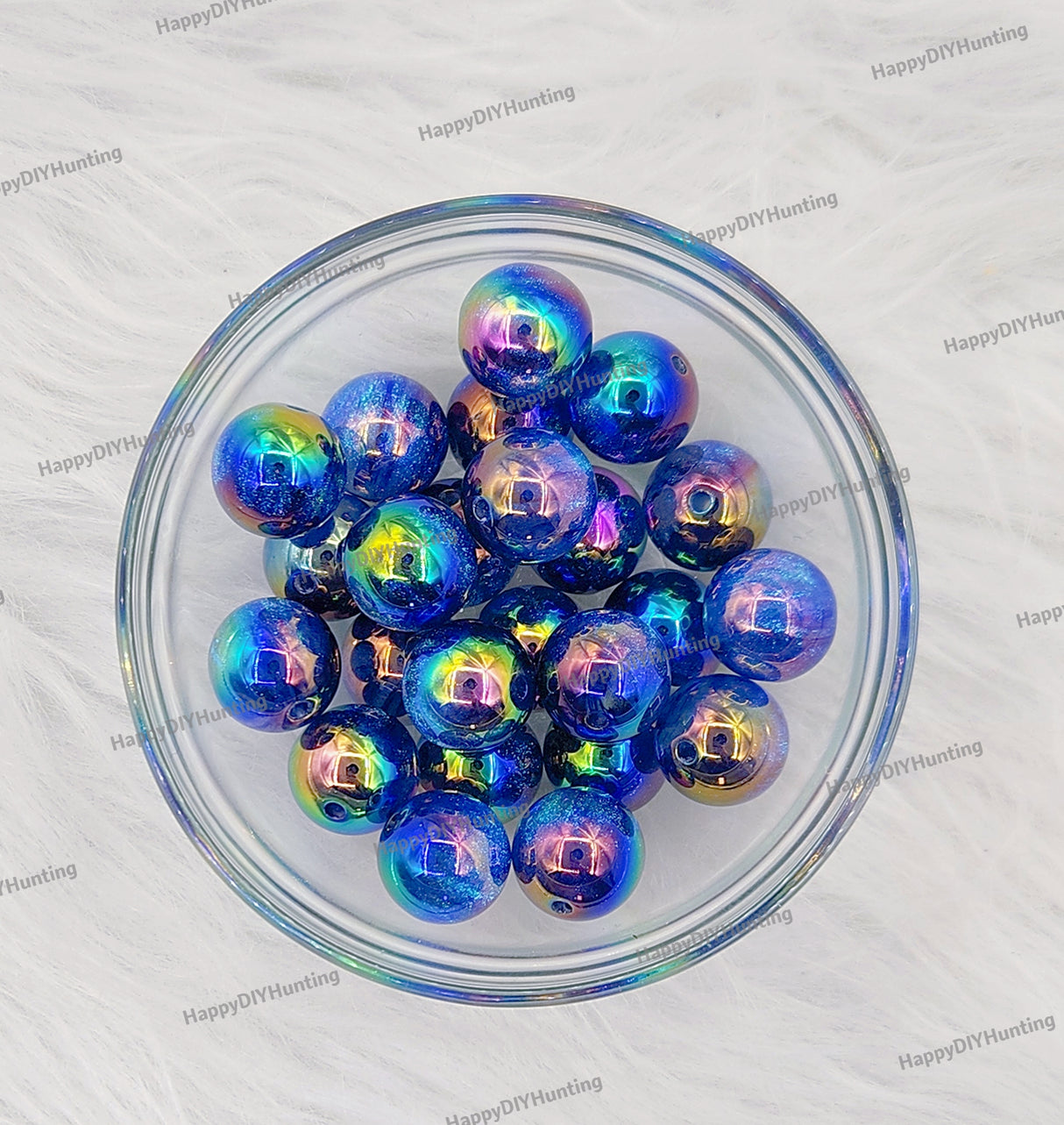 16mm, UV Coated Shiny Round Dark Blue Acrylic Beads