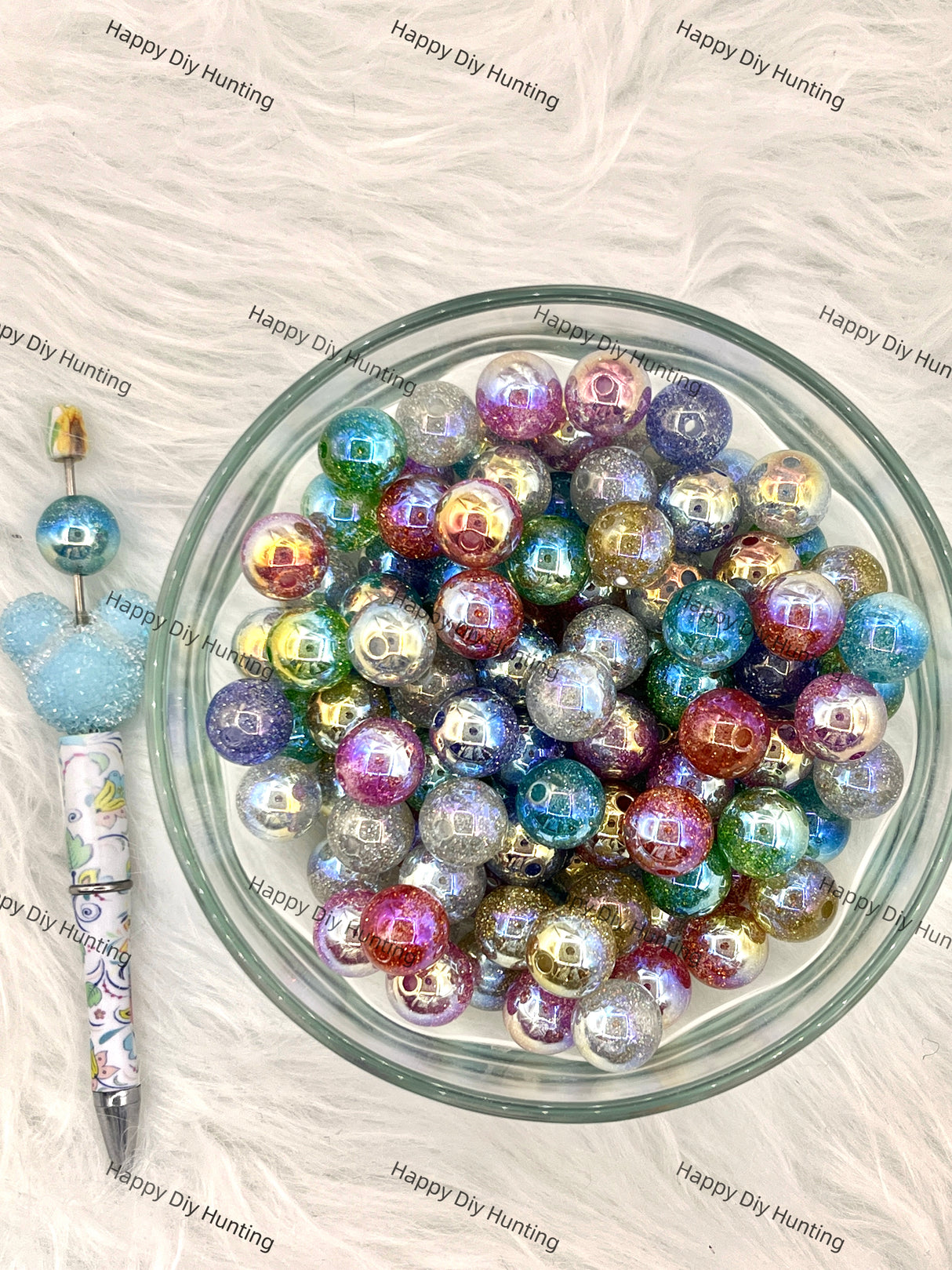 16mm UV Finish Glitter Rond Acrylic Beads Wholesale