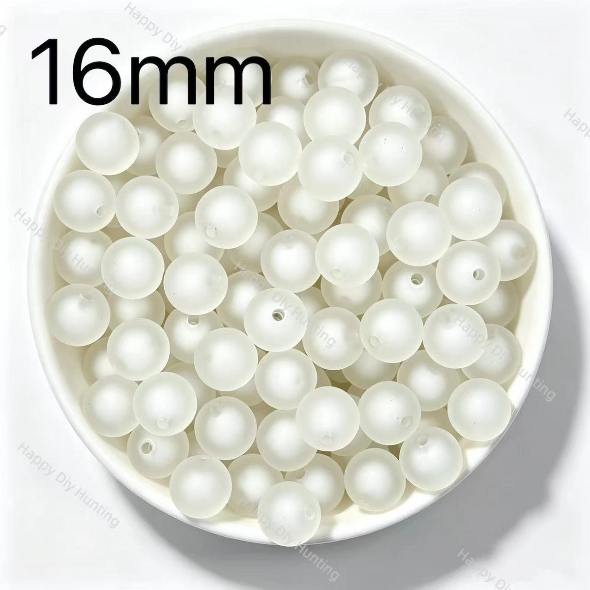 16mm milky white frosted round acrylic beads matte beads for diy beadable pen and jewelry craft projects