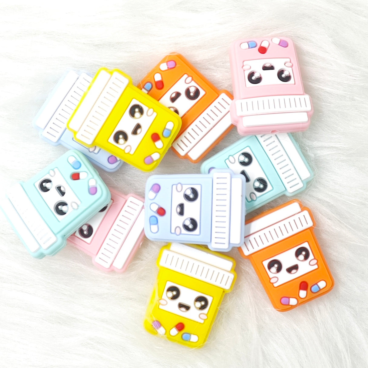 Pill Bottle Silicone Focal Beads, focal beads