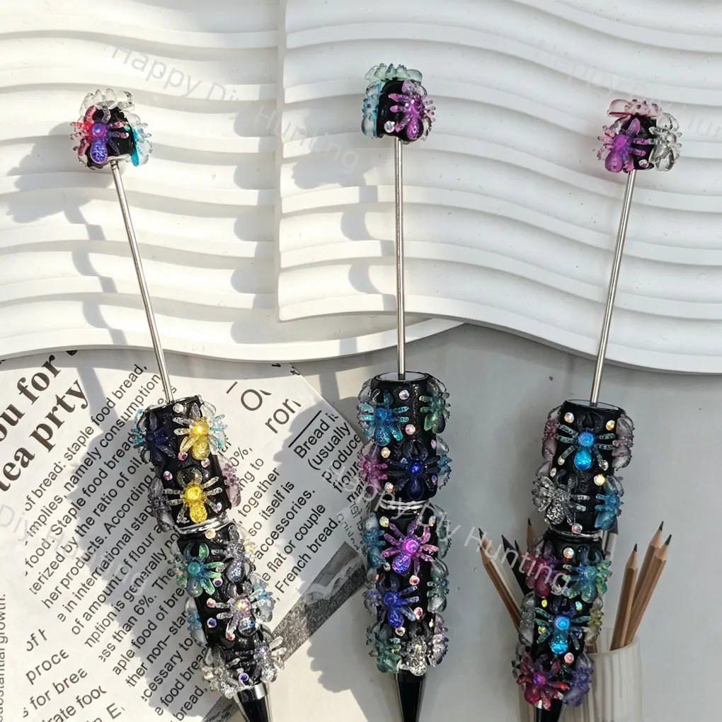 Halloween Spider Beadable Pens Wholesale, Matches All Focal Beads & Pen Toppers