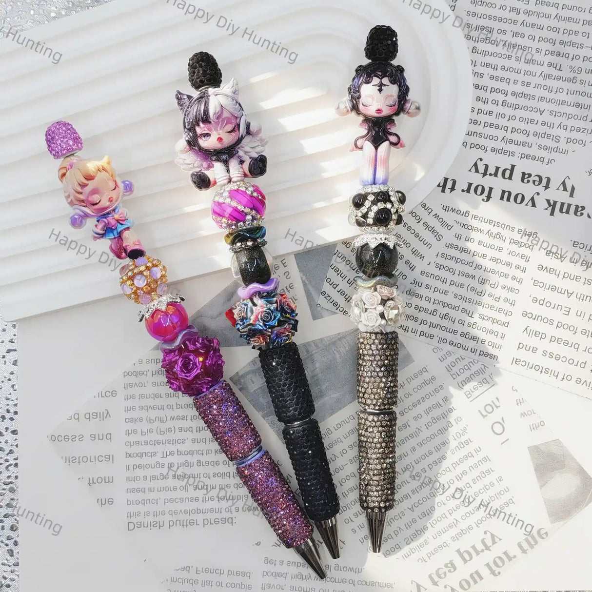 Textured Printed Acrylic Beads for DIY Beadable Pens & Jewelry