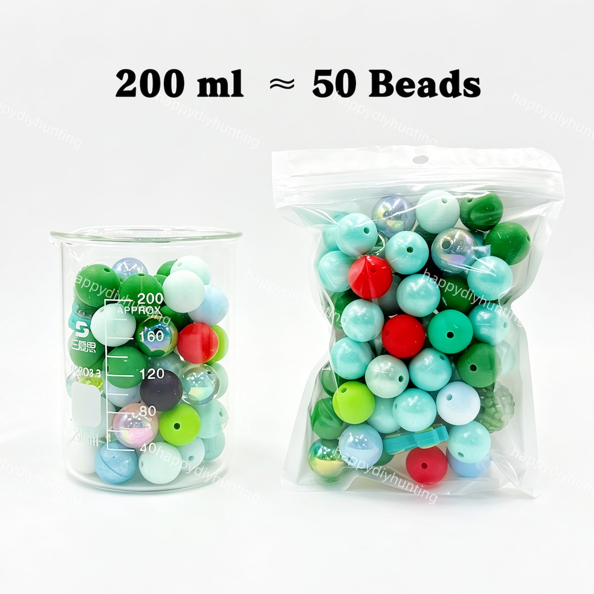 200ml ocean mermaid Silicone & Acrylic bead mix, mixed focal beads for diy keychain crafts