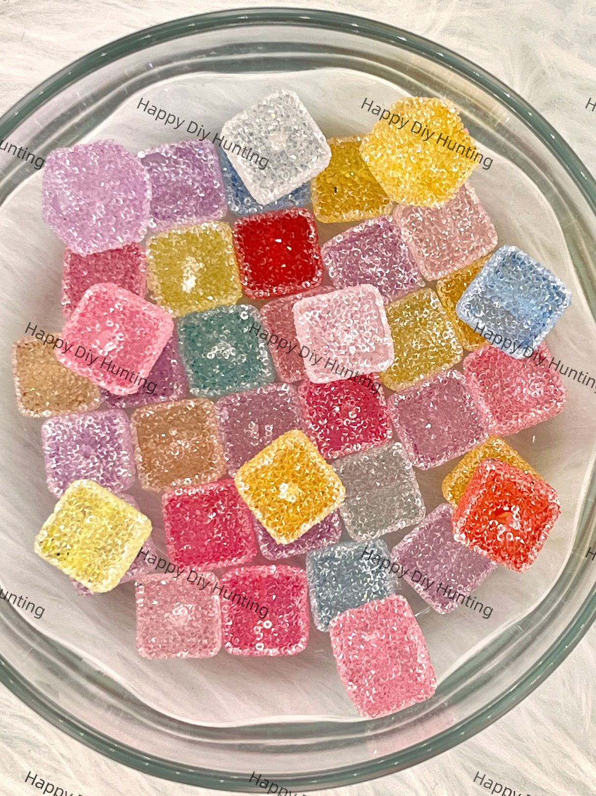Mixed Color Square Cube Sugar Beads