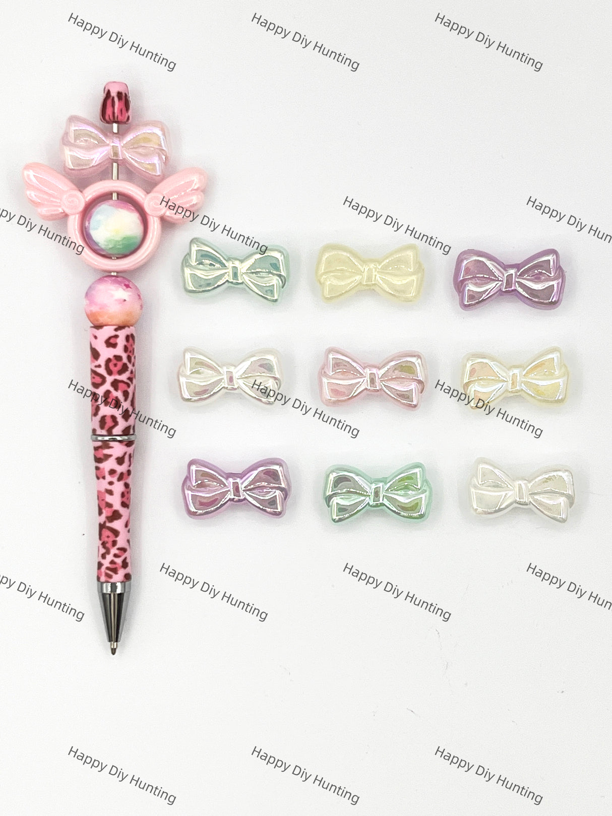 Jelly Color Bow Acrylic Beads