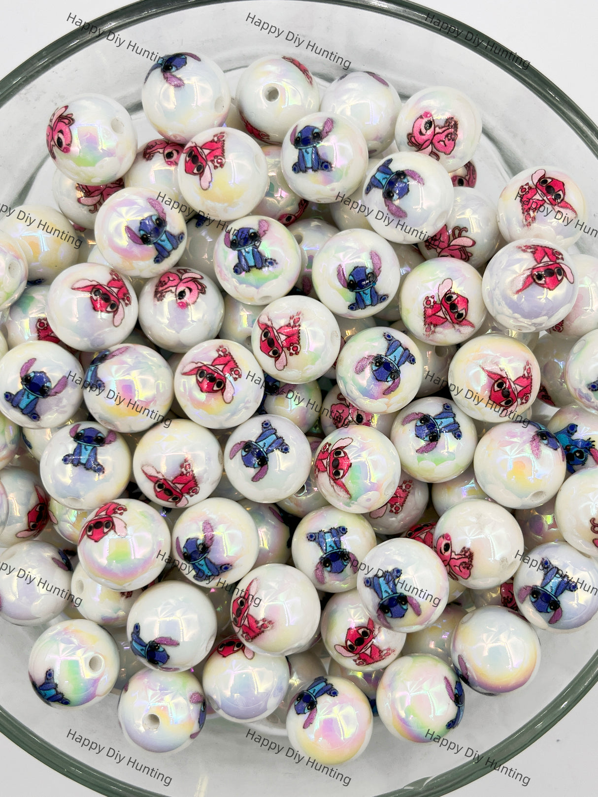 Stitch Round Acrylic Beads