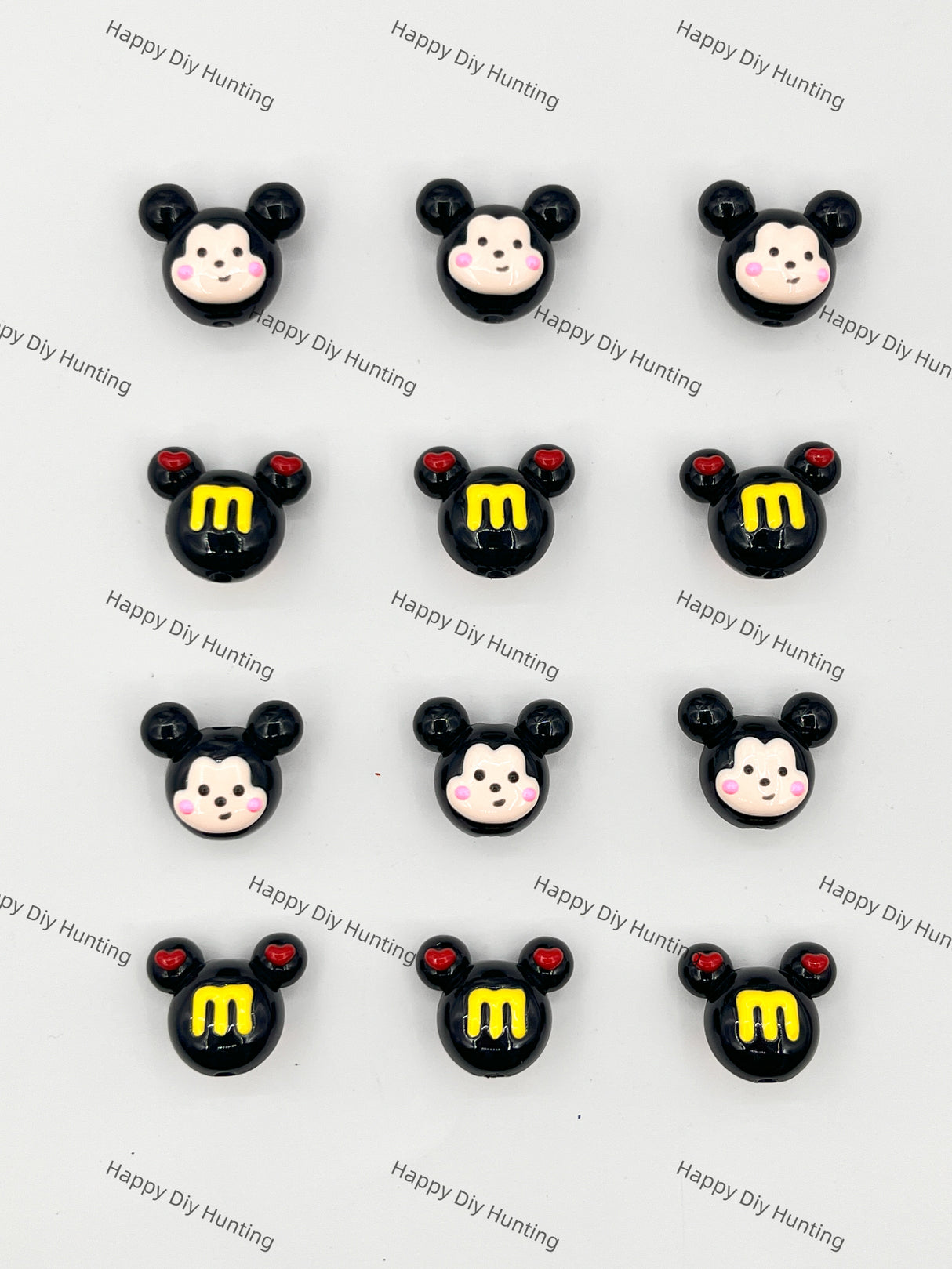 Micky Mouse Head Acrylic Beads