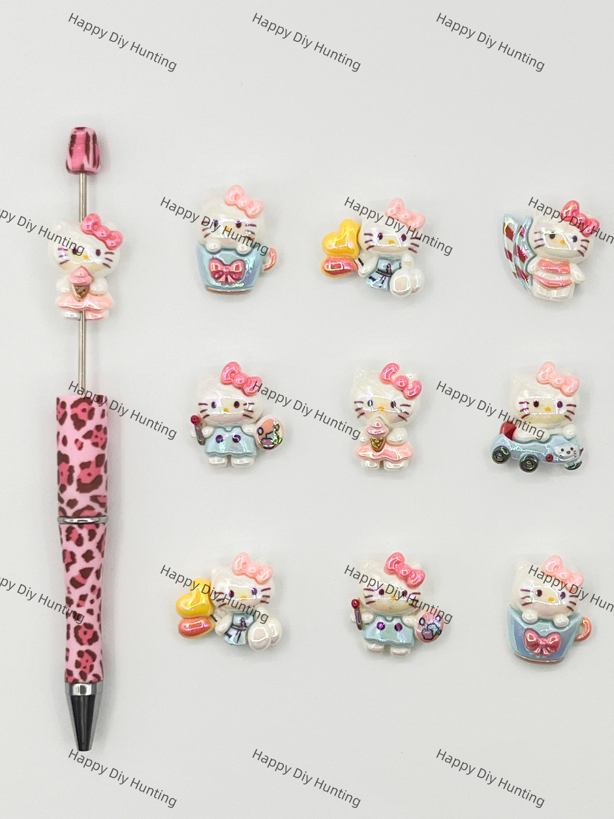Happy HK Cat Acrylic Beads