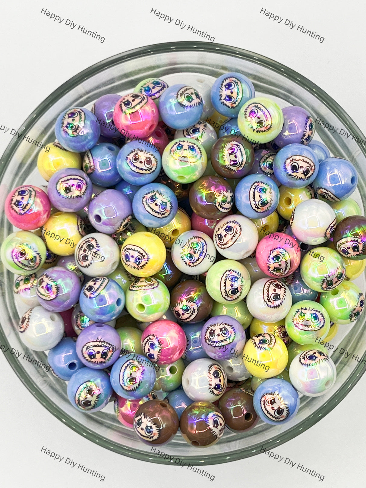 Labubu Round Acrylic Beads