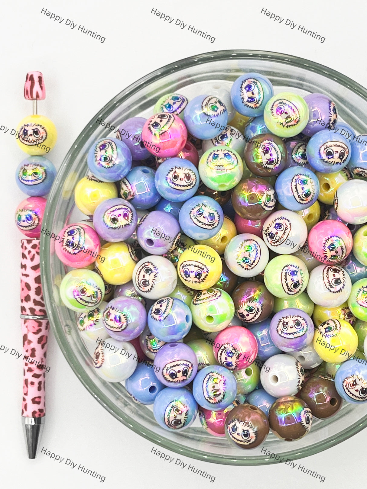 Labubu Round Acrylic Beads