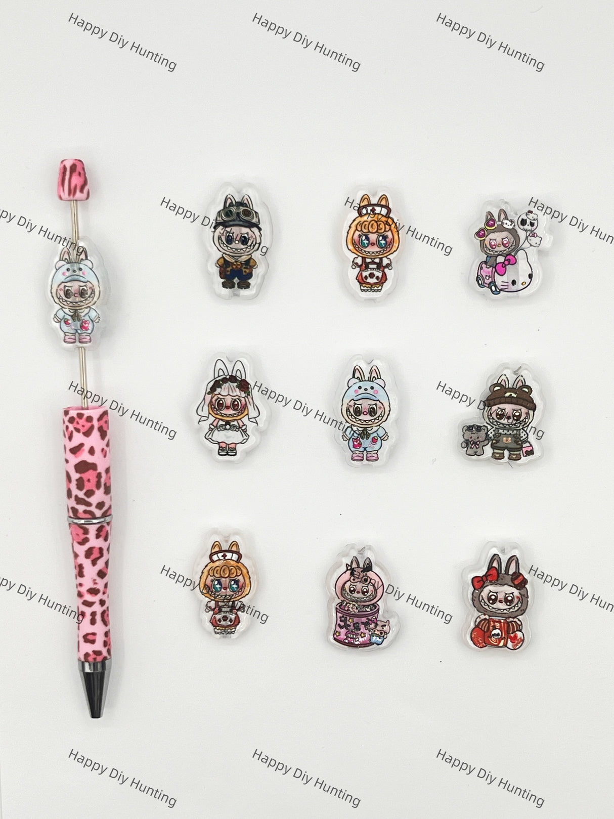 Cute Labubu Acrylic Beads DIY Charms