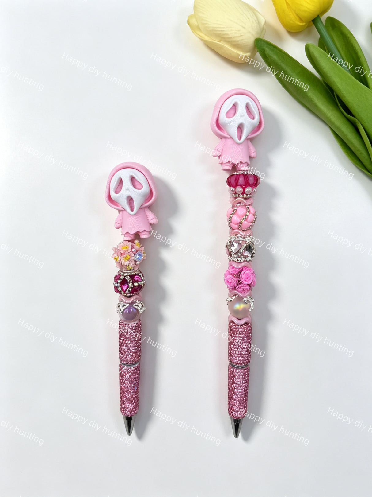 Light Pink Ghostface 3D Printed Pen Topper (No Hole)