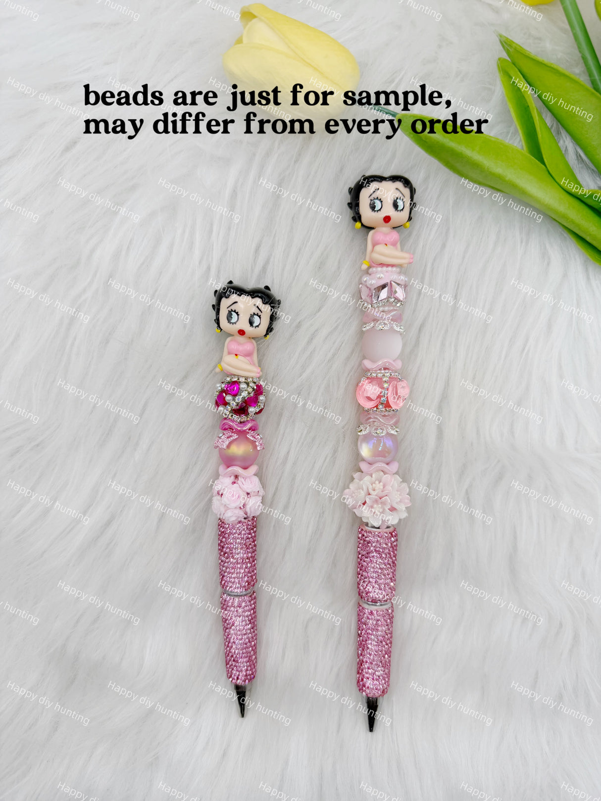 Pink Retro Lady Pen Topper (No Hole)