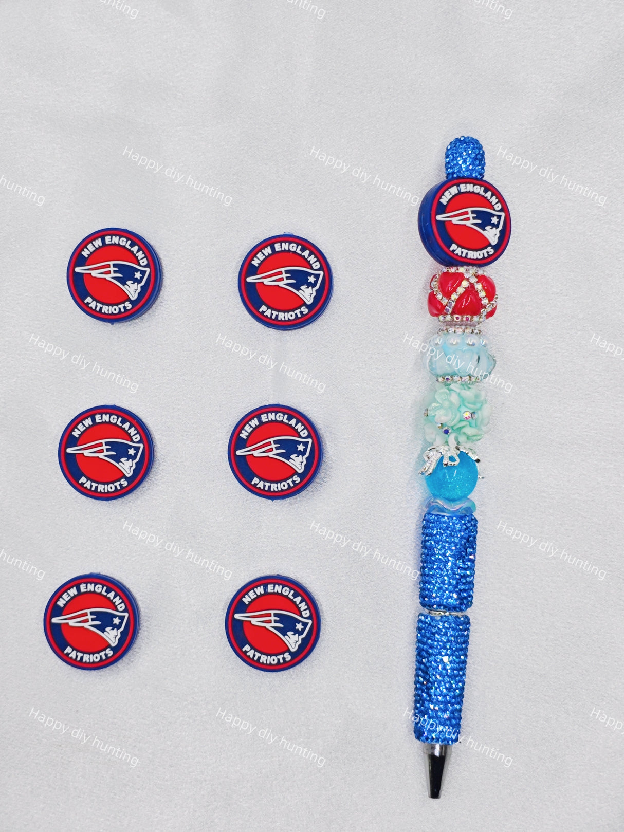 Boston New England Patriots Football team Silicone Focal Beads Wholesale, silicone focal beads for pens