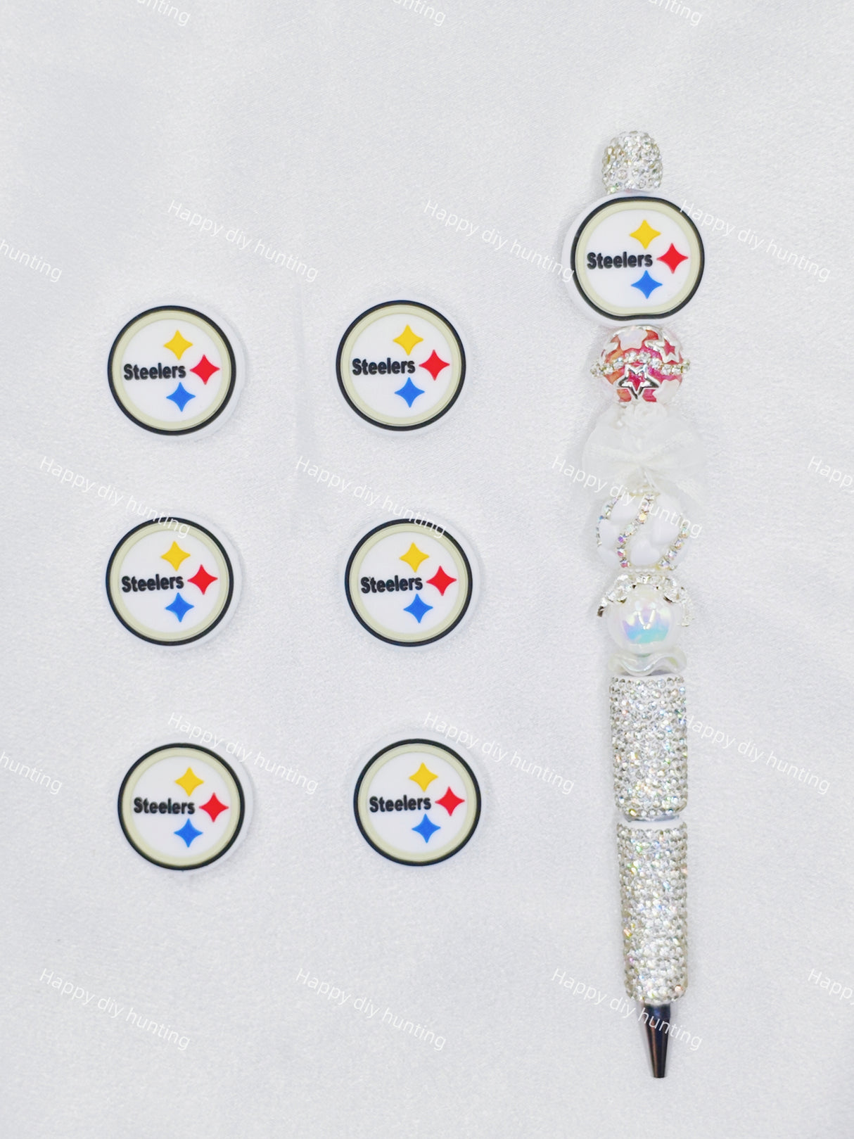 Pittsburgh Steelers Football team Silicone Focal Beads Wholesale, silicone focal beads for pens