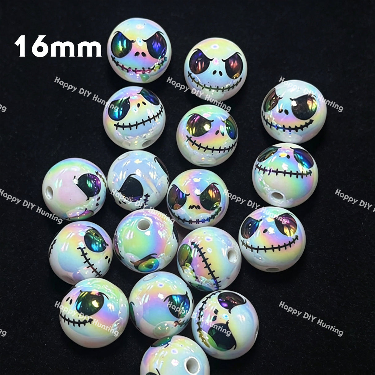 16mm Skeleton Round Acrylic Beads