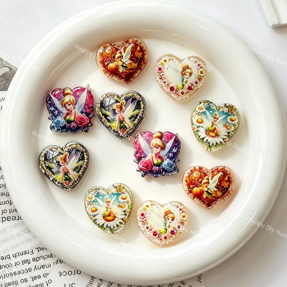 Fairy Heart‑Shape Acrylic Focal Beads Wholesale, Fits Beadable Pens & Keychains