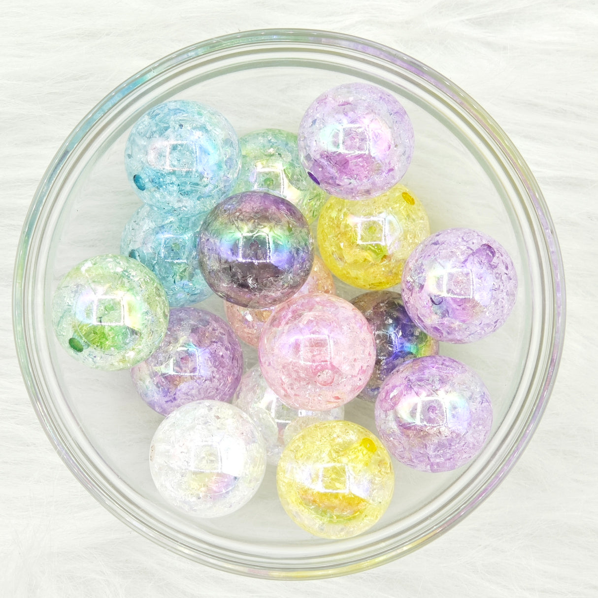20mm Crackle Acrylic Round Beads