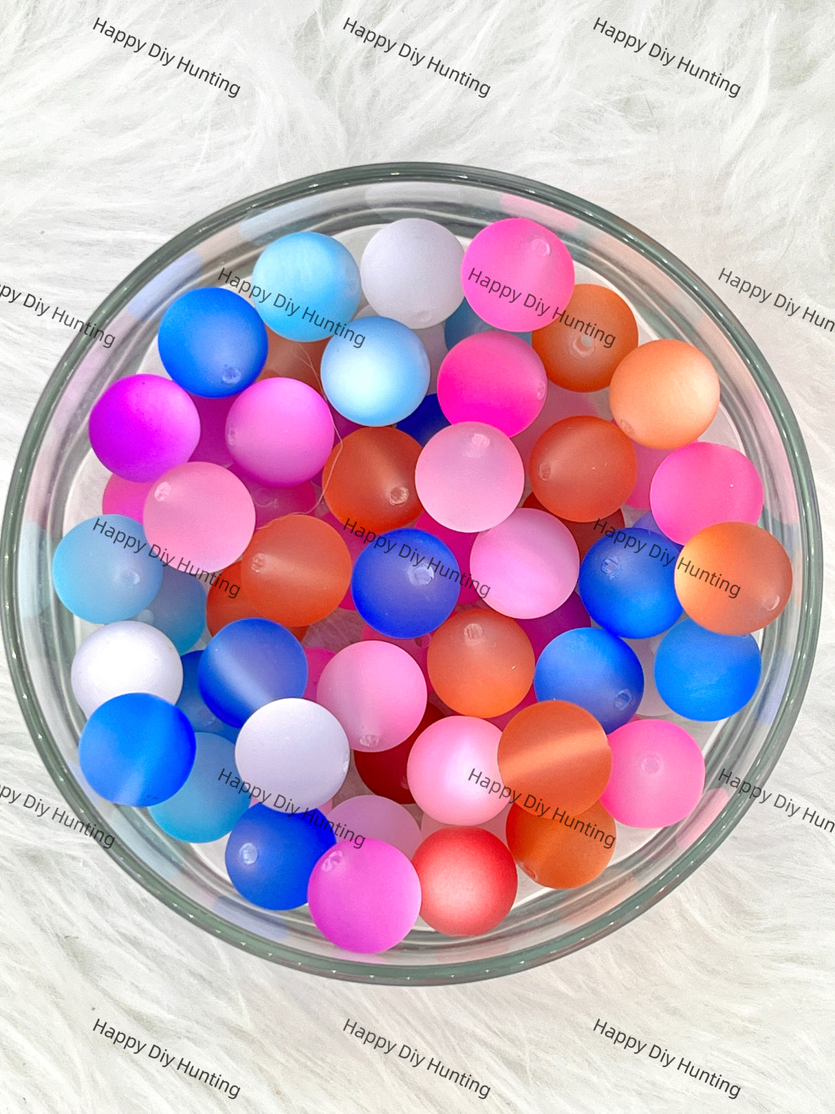20mm Frosted Matte Cat Eye Round Acrylic Beads