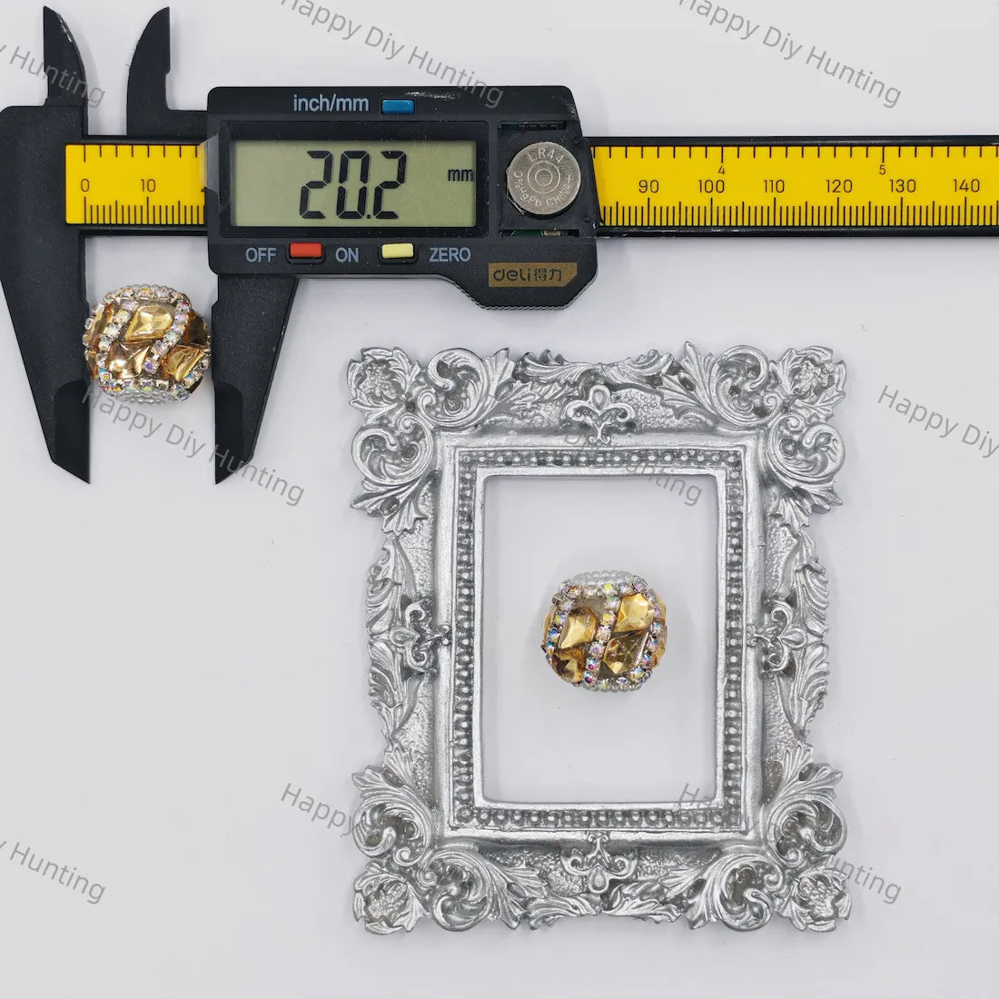 20mm multi‑faceted rhinestone encrusted large hole round beads for beadable pen diy craft wholesale