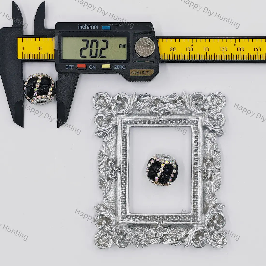 20mm multi‑faceted rhinestone encrusted large hole round beads for beadable pen diy craft wholesale