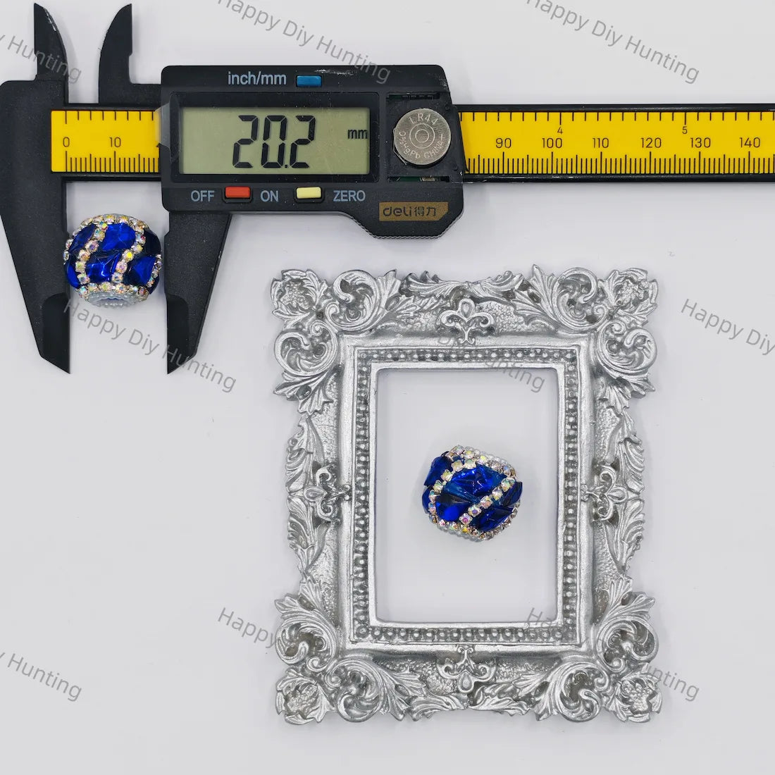 20mm multi‑faceted rhinestone encrusted large hole round beads for beadable pen diy craft wholesale