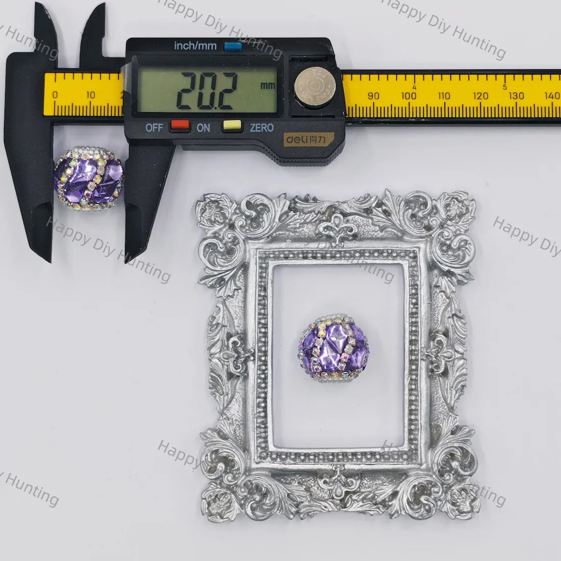 20mm multi‑faceted rhinestone encrusted large hole round beads for beadable pen diy craft wholesale