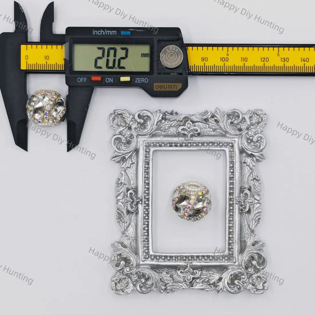 20mm multi‑faceted rhinestone encrusted large hole round beads for beadable pen diy craft wholesale