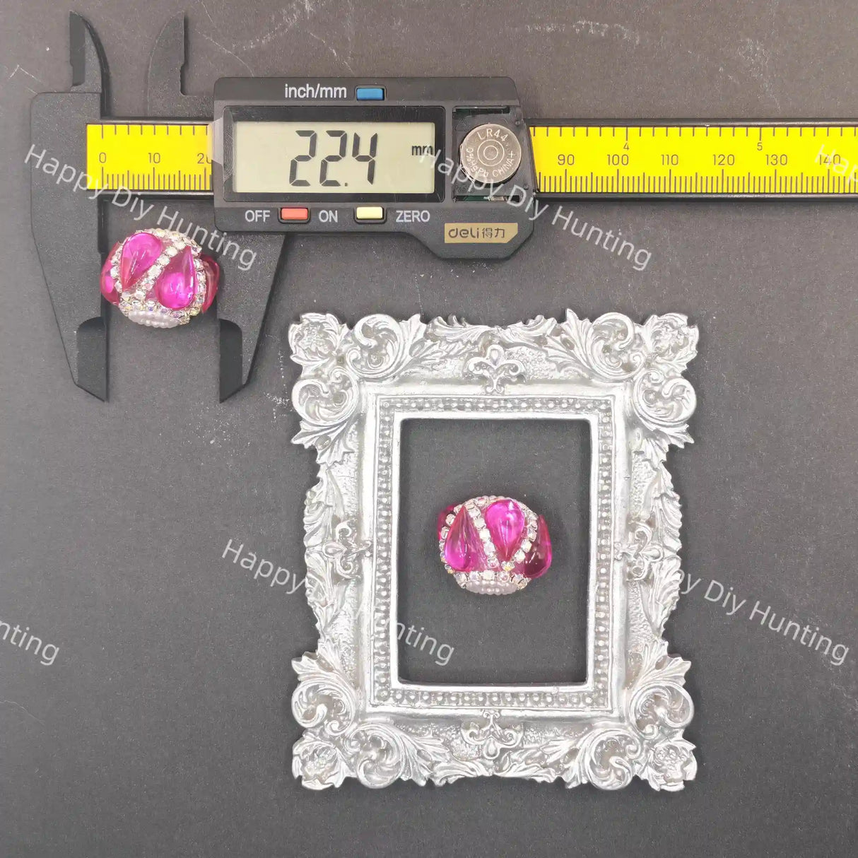 22mm rhinestone teardrop flower acrylic focal beads, sparkly bling acrylic beads for DIY beadable pen crafts