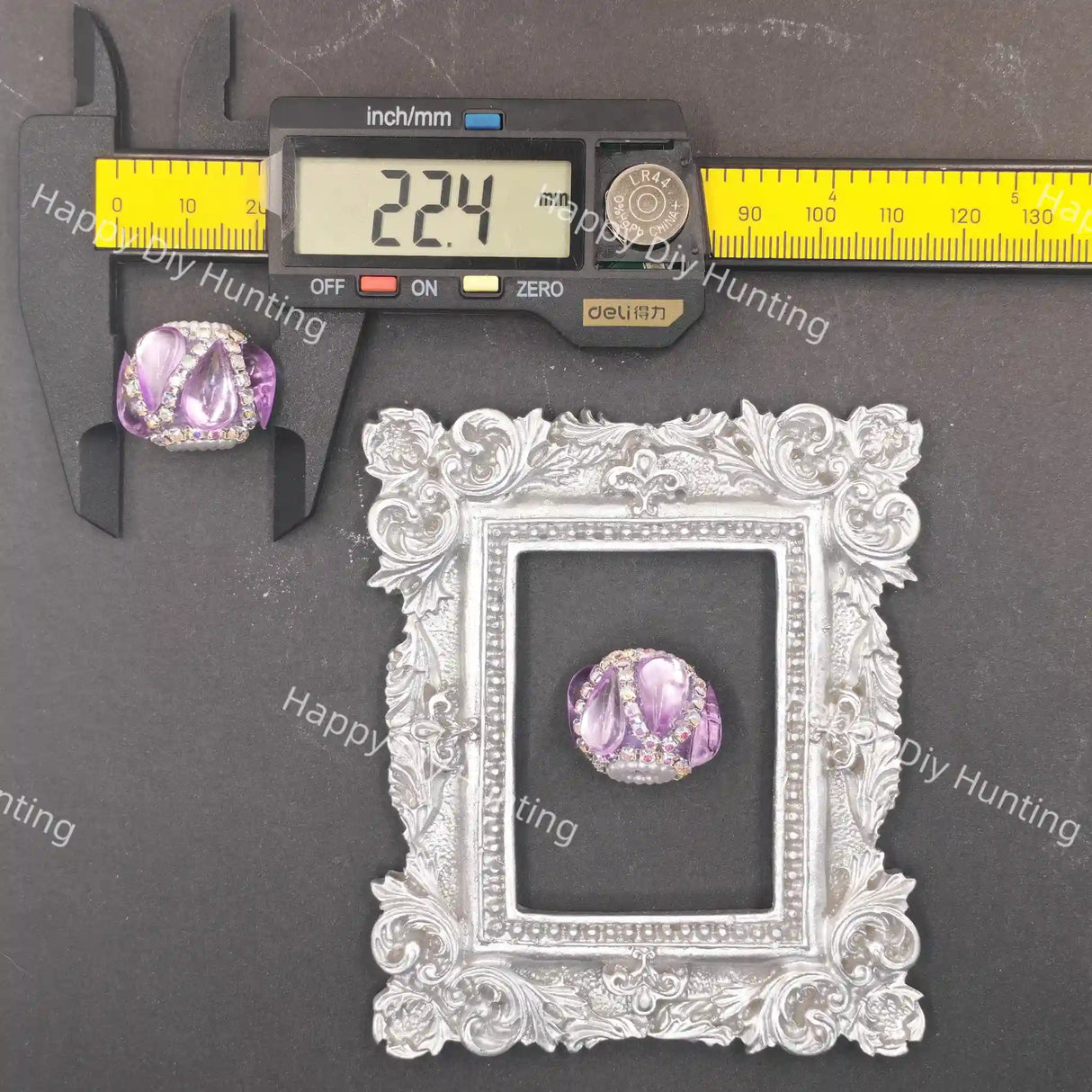 22mm rhinestone teardrop flower acrylic focal beads, sparkly bling acrylic beads for DIY beadable pen crafts