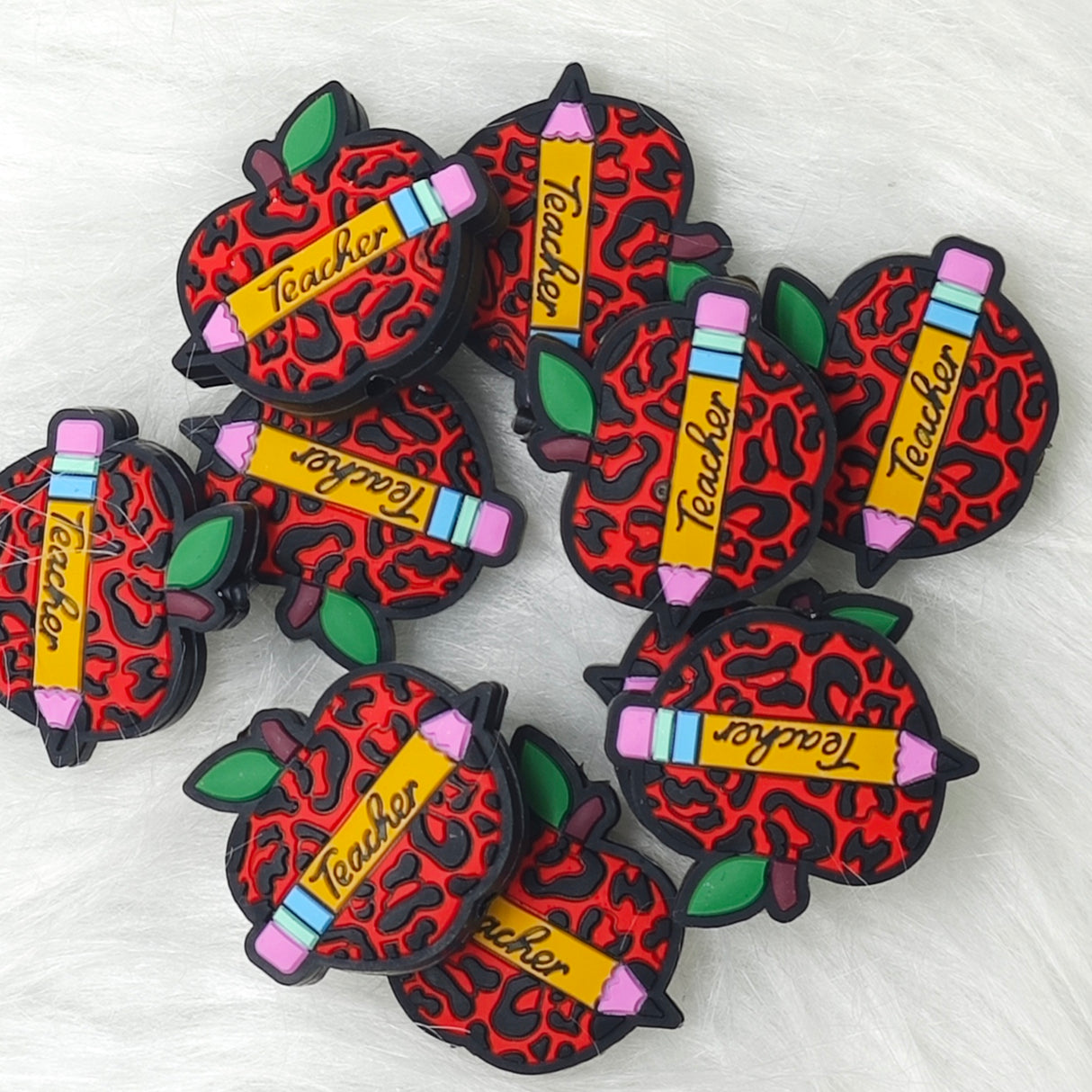 Teacher apple Silicone Focal Beads Wholesale