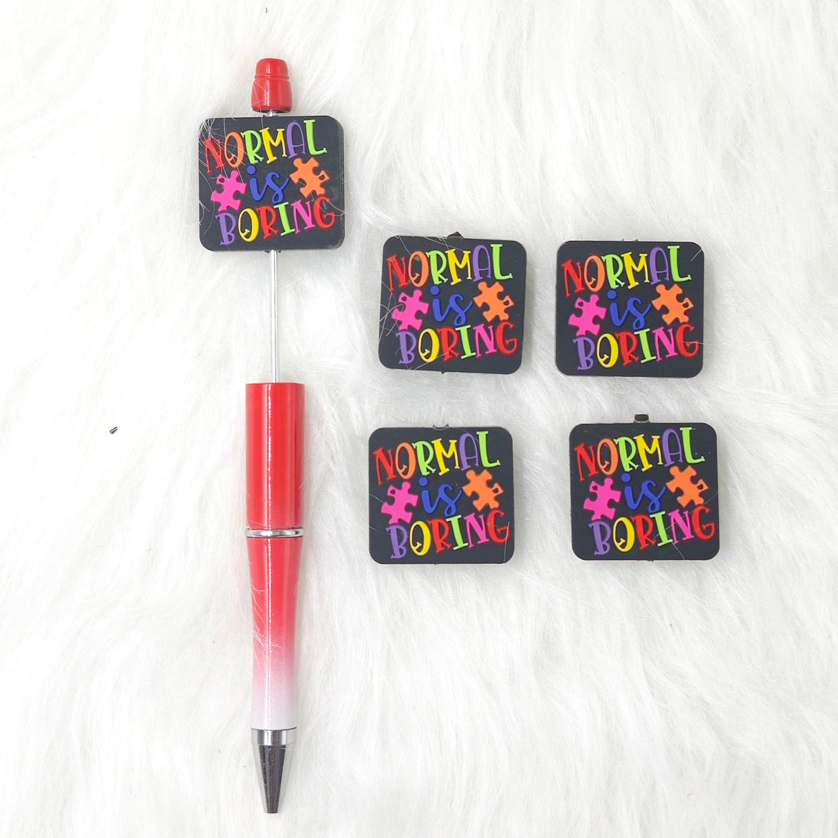 Normal is Boring Silicone Focal Beads Nurse Focal Beads Cheering up Words Focal Beads Beadable Accessories