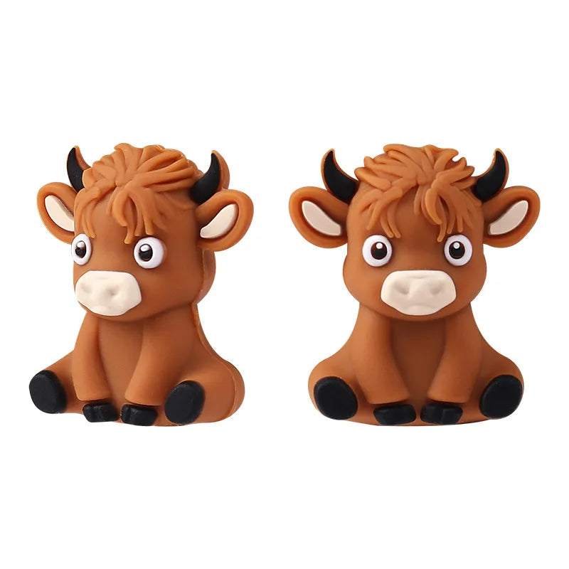 Highland Cattle Silicone Focal Beads