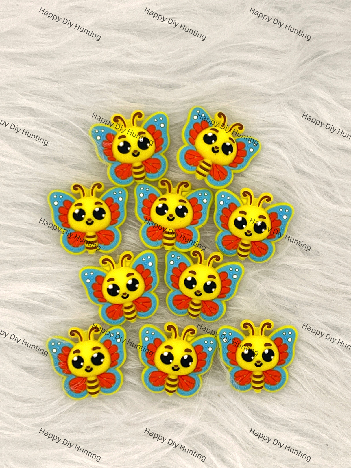 3D Bee With Butterfly Wings Silicone Focal Beads